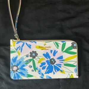 Kate Spade Floral Wristlet Clutch - Blue and Green